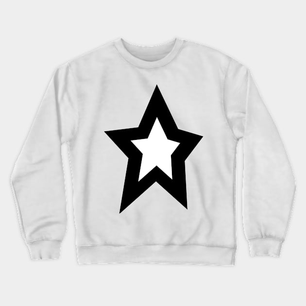 White Star Thick Black Line Crewneck Sweatshirt by ellenhenryart